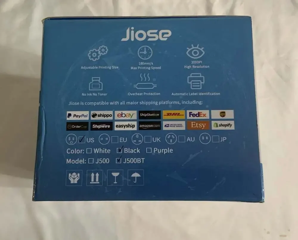 Jiose Logistics Label Printer Black 180MM/S-203DPI